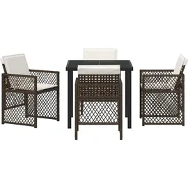 vidaXL Gartenmöbel-Set 5-tlg. Braun