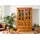 Massivmoebel24 Vitrine Akazie 134 x 50 x 196 cm Honig