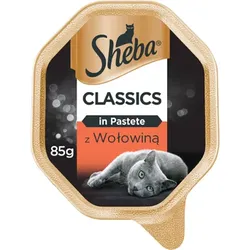 SHEBA® Classics 22x85g mit Rindfleisch - Katzennassfutter in Pastete