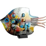 GILDE GLAS art Dekofigur »Skulptur Fisch Fresh Flowers«, bunt,