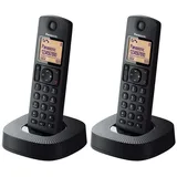 Panasonic KXTGC312SPB Telefono DUO 1 tel 1 sup Wireless Home Phones8 Qulität - Schwarz