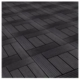 euroharry WPC-Fliesen WPC Terrassenplatten, 30x30cm, 110-St., WPC-Fliesen 10m2 schwarz