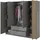 masseno Drehtürenschrank NELIANA 206 x 200 x 51 cm Grau