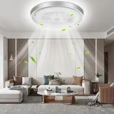 wowspeed Modern Deckenventilator mit Beleuchtung und Fernbedienung 72W, 50cm Lampe mit Ventilator, 3 Farbtemperatur und 6 Geschwindigkeiten Deckenventilator mit Lampe, Timer, Leise