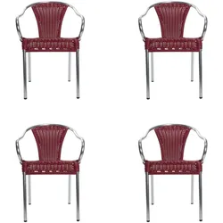 Resol garbar BARCINO CONTRACT Stuhl Indoor, Outdoor Set 4 Bordeaux
