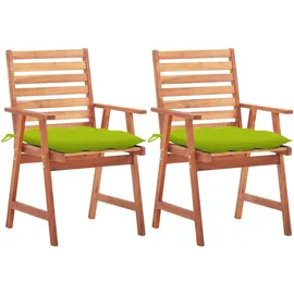 vidaXL Gartenstuhl 61 x 62 x 22,5 cm grün 2 St.