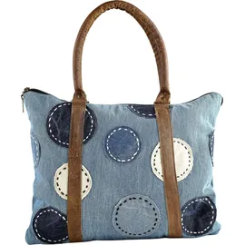 COLLEZIONE ALESSANDRO Schultertasche Patchwork aus Jeansstoff mit Leder Henkel von - blau
