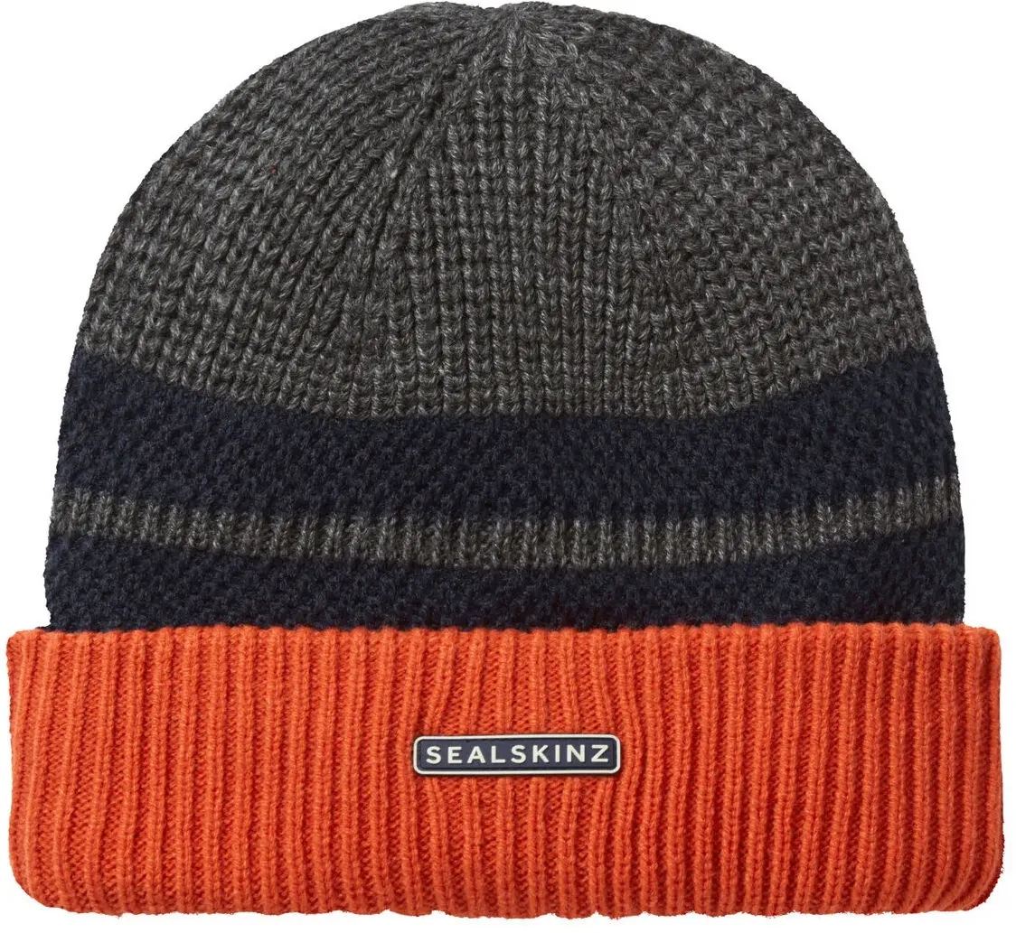 Wasserdichte Mütze SealSkinz Bittering Größe: L-XL /  grau/orange