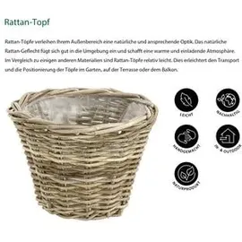 Van der Leeden Rattan Übertopf Ø 29 x 20 cm Grau
