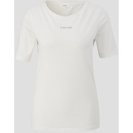s.Oliver RED LABEL Shirt in Weiß - T-Shirt mit Label-Print, Weiss, 42