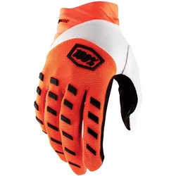 100% Airmatic Fahrrad Handschuhe, weiss-orange, Größe L für Männer