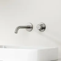 EMKE Unterputz-Wandarmatur Anthrazit – 360° schwenkbar, 2-Loch Badarmatur aus Messing, Wandmontage für Waschbecken, 288×210×70 mm