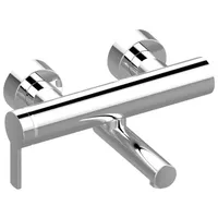 Keuco Plan blue Einhebel-Waschtischmischer Wandmontage Ausladung 200 mm Aluminium-finish