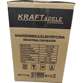 KRAFT&DELE Farelka Elektroheizung 3,5 kW Schwarz
