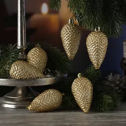 Christbaumschmuck ZAPFEN - Weihnachtsbaumschmuck - bruchfest - glitzernd - H: 8c...