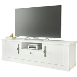 Furn.Design TV-Lowboard in weiß Pinie Landhaus TV Unterteil 155 cm, Soft-Close-Funktion Fiastra