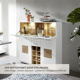 Innostyle Barschrank Fun Plus 120 x 129 x 37 cm Weiß/Braun