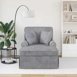 vidaXL Chaise Lounge mit Rock Hellgrau 157 x 91 x 91 cm ARES