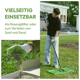 Novaterra Rasen-Nivellierrechen 75x35 cm mit 200 cm Stiel