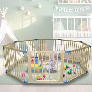 Laufgitter Laufstall Spielbereich aus Pinienholz Premium Ø150cm BITUXX