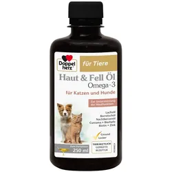 Doppelherz Haut & Fell Omega-3 für Katzen und Hunde 250 ml Flüssigkeit