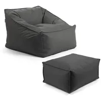 Mokebo Sitzsack, Schwarz, 73x60x138 cm, Oeko-Tex®, Gartenmöbel, Gartenstühle, Outdoor-Sitzsäcke