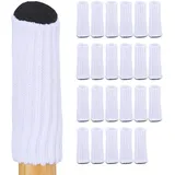 Relaxdays Stuhlbeinsocken 24er Set, Weiß,Schwarz