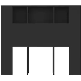 vidaXL Kopfteil mit Ablagen Schwarz 120x18,5x102,5 cm