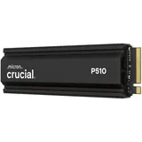 Crucial P510 2TB PS5 PC SSD M.2 2280 NVMe mit Kühlkörper interne SSD (2 TB) M.2" 10000 MB/S Lesegeschwindigkeit, 8700 MB/S Schreibgeschwindigkeit, High-speed PCIe Gen5 x4 NVMe 2.0 SSD with integrated heatsink schwarz