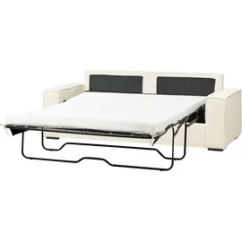 Beliani Schlafsofa 3-sitzer Vuokatti Bouclé Cremeweiß
