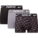 Nike Boxershorts 3 Einheiten Logo Print / Cool Grey / Black XL