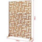 casa.pro Trennwand 180 x 120 cm Braun Stahl