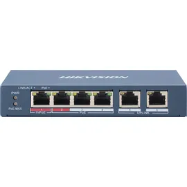 Hikvision DS-3E0106HP-E (6 Ports), Netzwerk Switch, Blau