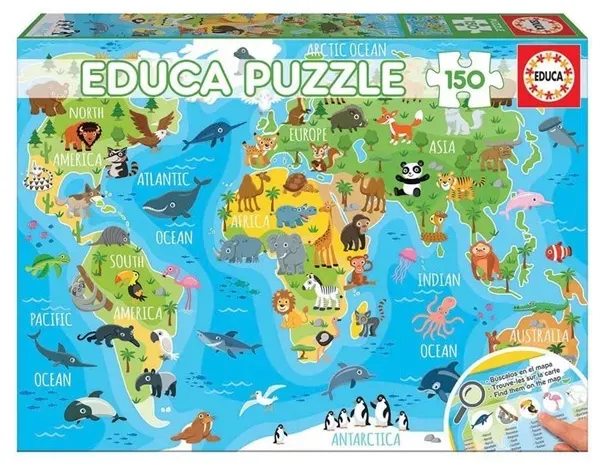 150 World Map Animals 3D Puzzle