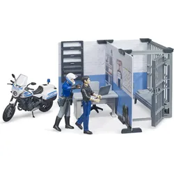 Bruder Polizeistation mit Polizeimotorrad