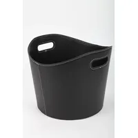 point-home Kaminholzkorb PU-Kunstleder schwarz