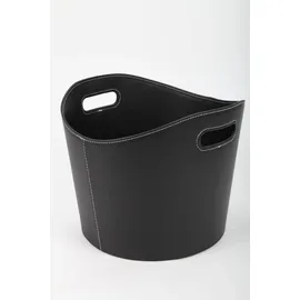 point-home Kaminholzkorb PU-Kunstleder schwarz