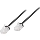 Logilink CQ3013U RJ45 Patchkabel CAT 6a U/UTP slim 0,3 m Schwarz extrem dünn, hochflexibel, Flammwidrig, Halogenfrei