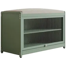 Hti-Living Schuhschrank 70 x 45 x 32 cm mit Schiebetür und Sitzkissen grün