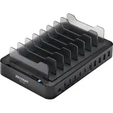 VOLTCRAFT Tischladestation 120W Ausgangsstrom (max.) 3A Anzahl Ausgänge: 10 x USB-A, USB-C (120 W), USB Ladegerät, Schwarz