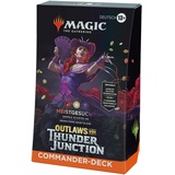 Wizards of the Coast Magic: The Gathering – Outlaws von Thunder Junction Commander-Deck – Meistgesucht (Deck mit 100 Karten, Sammler-Booster-Probepackung mit 2 Karten und Zubehör) (deutsche Version)