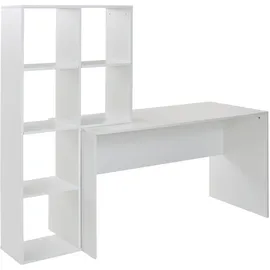 KADIMA DESIGN Großer Schreibtisch mit Regal, Puristisches Design, Melaminharzbeschichtung