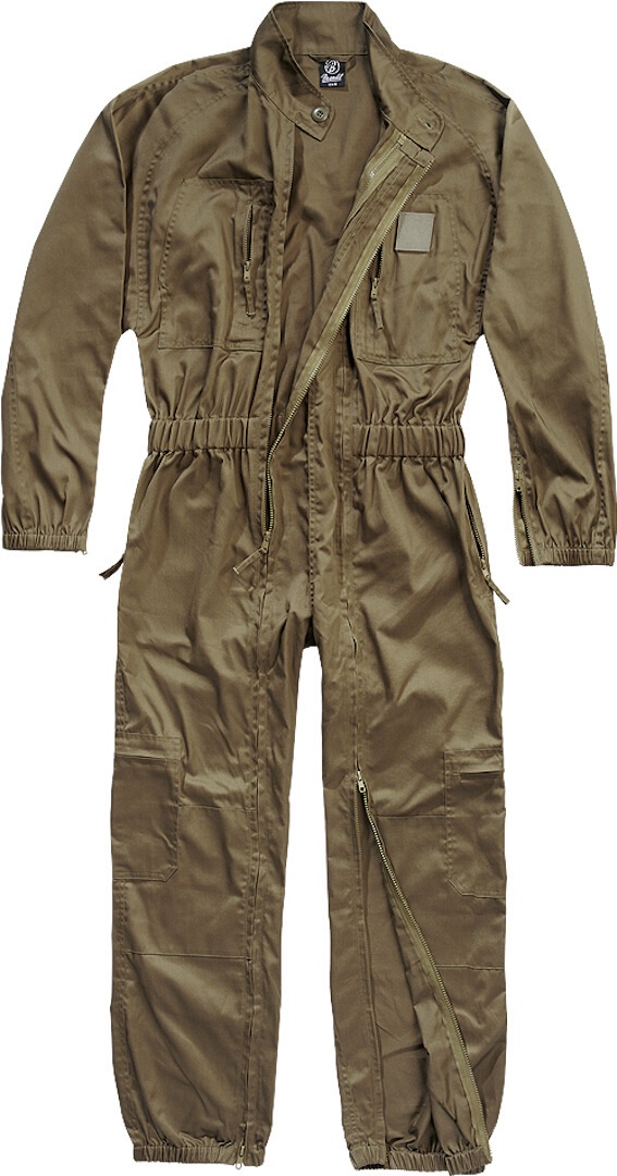 Brandit Flightsuit, groen, 2XL Voorman