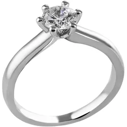 Fingerring »Schmuck Geschenk Silber 925 Damenring Verlobungsring Ring Solitär«, mit Zirkonia (synth.), 76588005-60 silberfarben-kristallweiß + kristallweiß