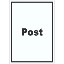 Post Aufkleber mit Text Annahme Brief Paket hochkant A9 (37x52mm)