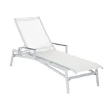 Sonnenliege Brasil mit Alu-Armlehne - 08 - grau metallic D75 - crema