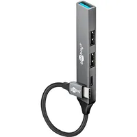 goobay Slim 4-Port USB-Hub, USB-CTM auf USB-CTM/USB-A, USB 3.2 - USB-CTM-Stecker > 1x USB-C