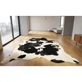 Kuhfelle Online & Nomad Kuhfell Schwarz Weiß 200 x 180 cm – Echtes Brasilianisches Rinderfell Teppich – Natürliches Fell für Wohnzimmer, Schlafzimmer & Landhausstil