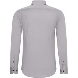 RUSTY NEAL Langarmhemd RUSTY NEAL, Herren, Gr. 4XL, EURO-Größen, grau, 60% Baumwolle, 37% Polyester, 3% Elasthan, unifarben, Hemden, mit Krawatte