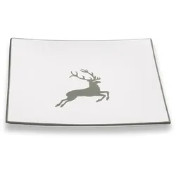 Gmundner Keramik Grauer Hirsch, Dessertteller Trend (20x20cm)